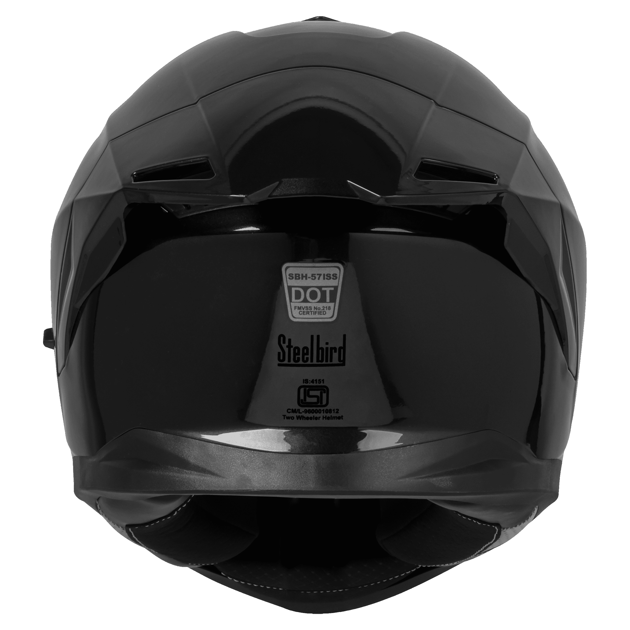 STEELBRID SBH 57 GLOSSY BLACK HELMET - Image 6