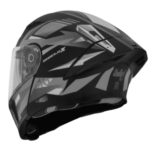SBA 20 XSHILED GERY BLACK HELMET - Image 4