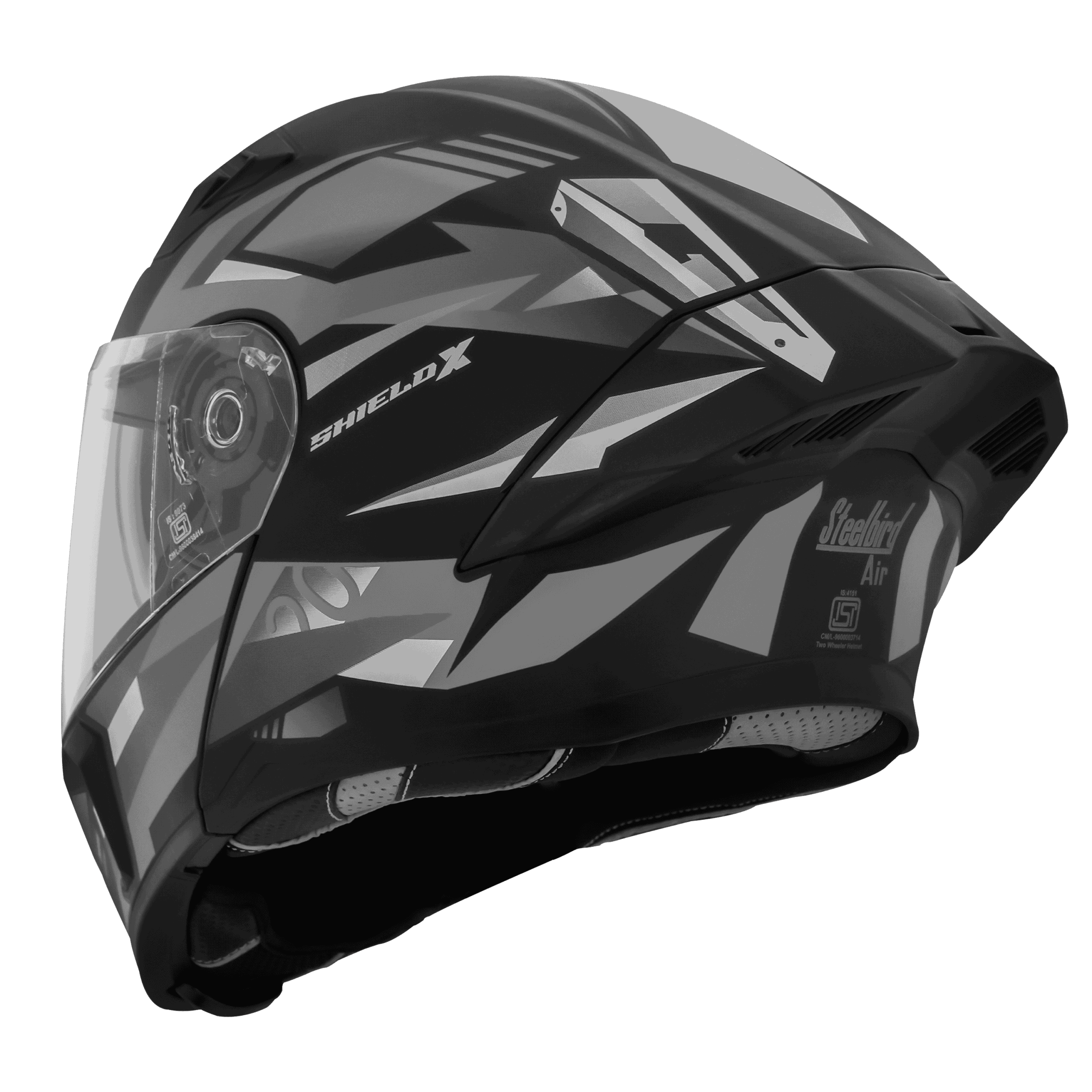 SBA 20 XSHILED GERY BLACK HELMET - Image 4