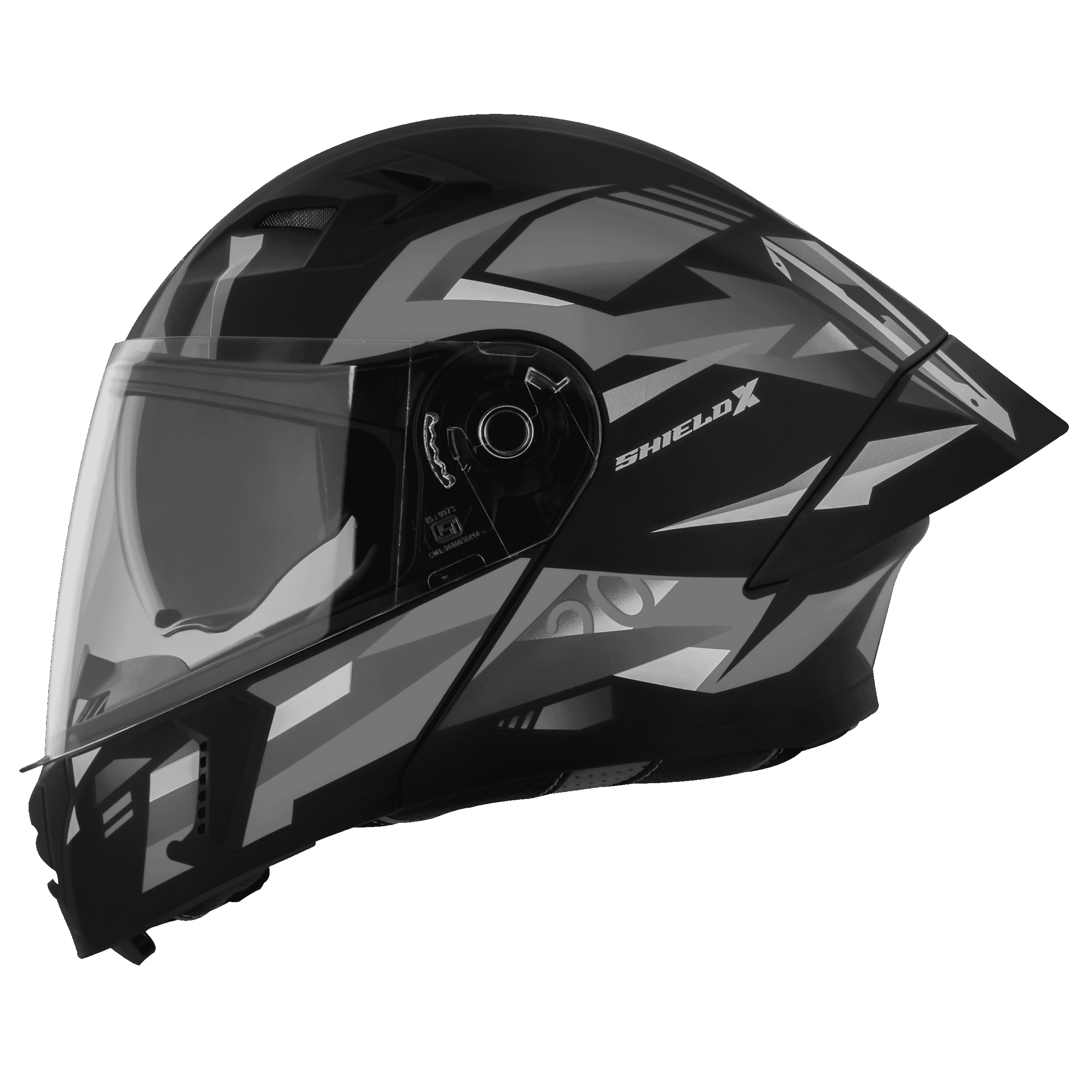 SBA 20 XSHILED GERY BLACK HELMET - Image 3