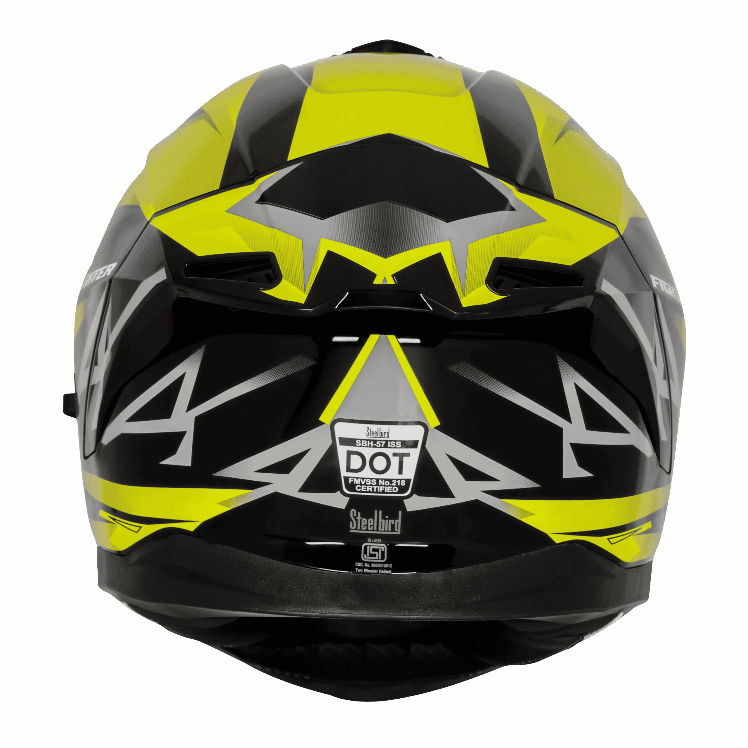 STEELBIRD SBH 57 BLACK YELLOW HELMET - Image 2