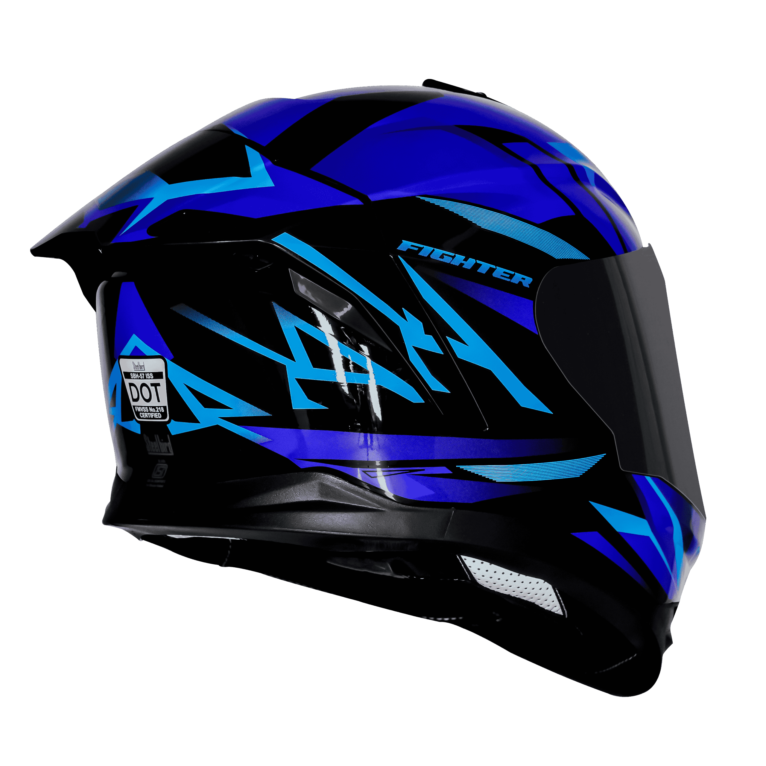 STEELBIRD SBH 57 BLACK BLUE HELMET - Image 6