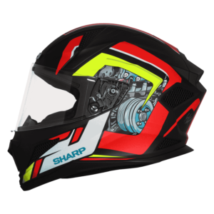 STEELBIRD SBH 25 SHARP BLACK RED HELMET - Image 5
