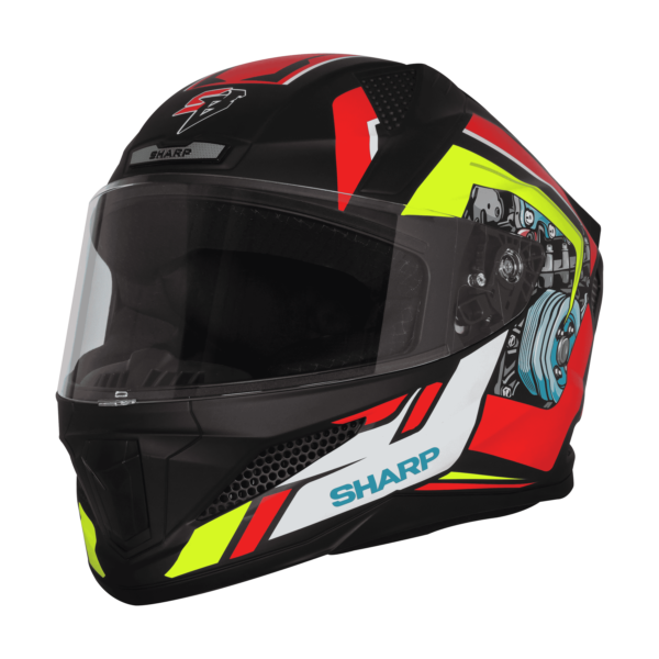 STEELBIRD SBH 25 SHARP BLACK RED HELMET