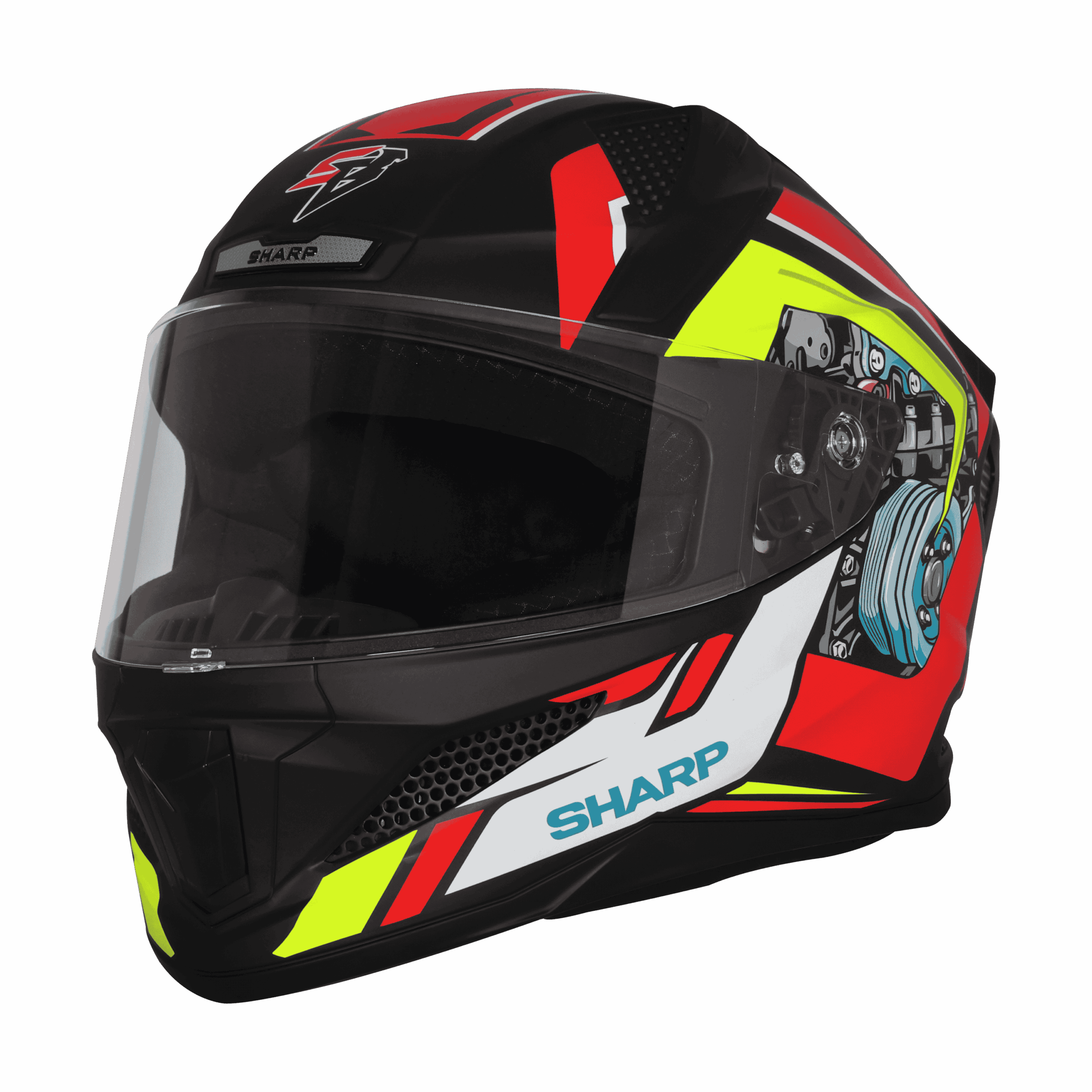 STEELBIRD SBH 25 SHARP BLACK RED HELMET