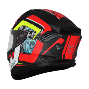 STEELBIRD SBH 25 SHARP BLACK RED HELMET - Image 2