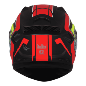 STEELBIRD SBH 25 SHARP BLACK RED HELMET - Image 6