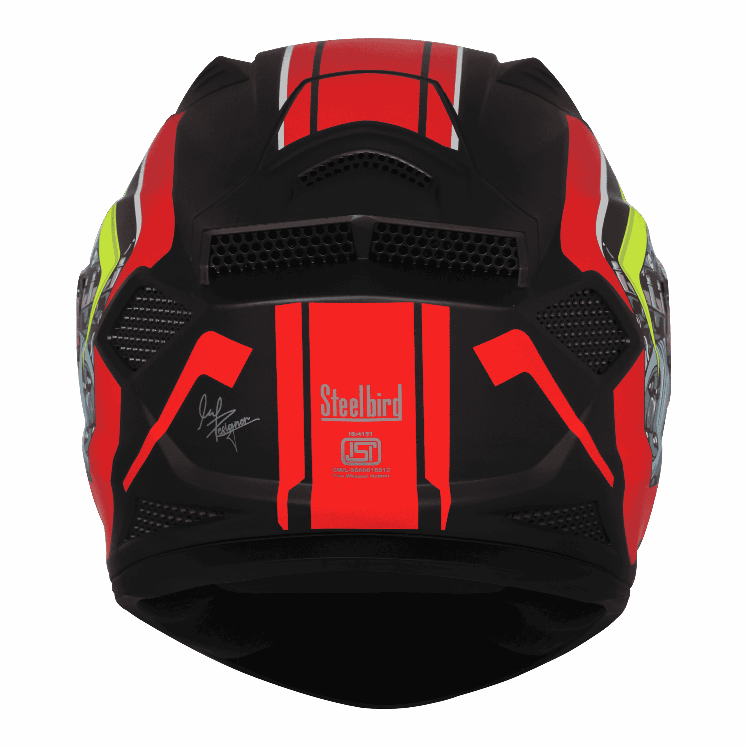STEELBIRD SBH 25 SHARP BLACK RED HELMET - Image 6