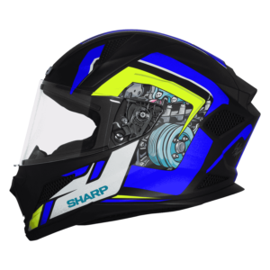 STEELBRID SBH 25 SHARP BLACK BLUE HELMET - Image 6