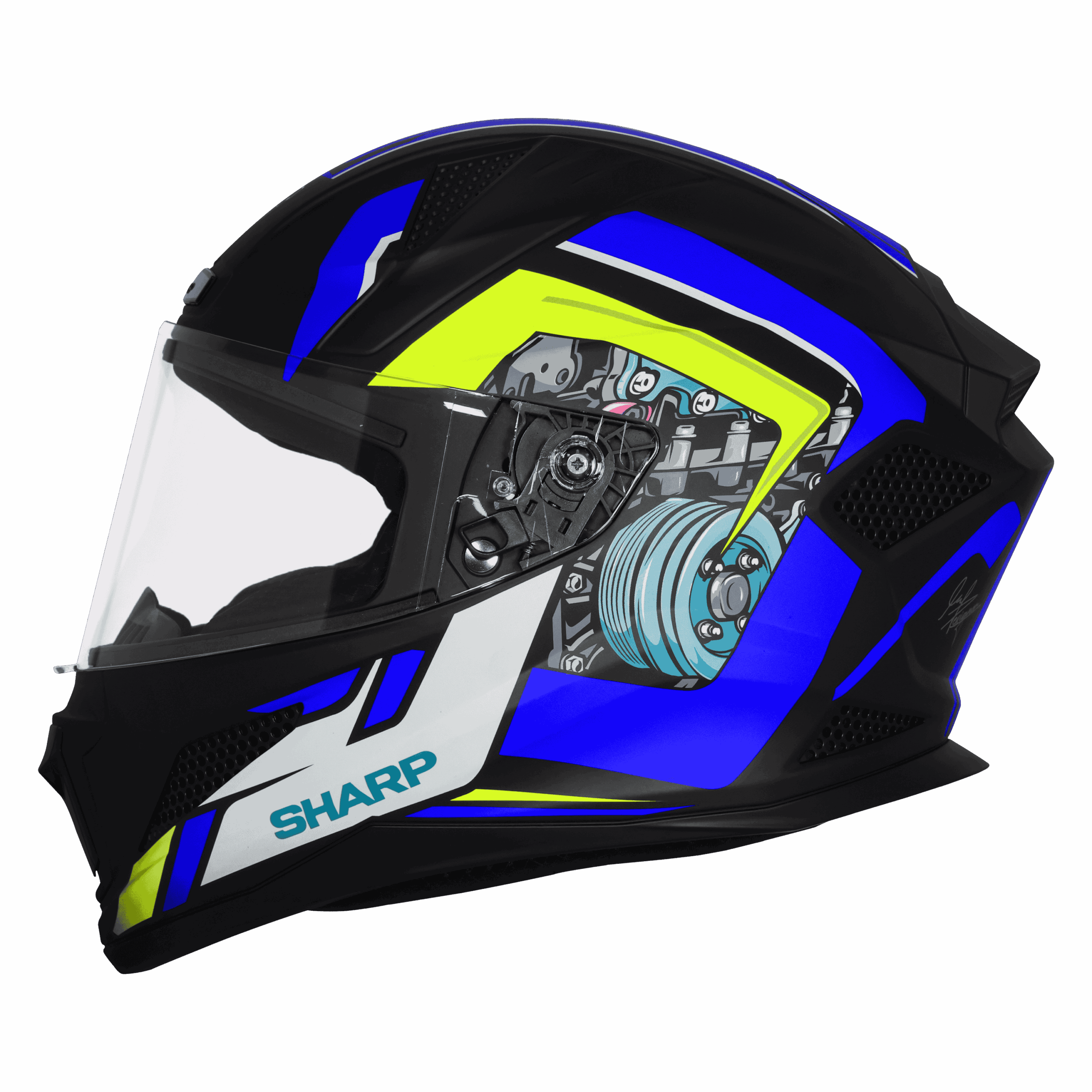 STEELBRID SBH 25 SHARP BLACK BLUE HELMET - Image 6