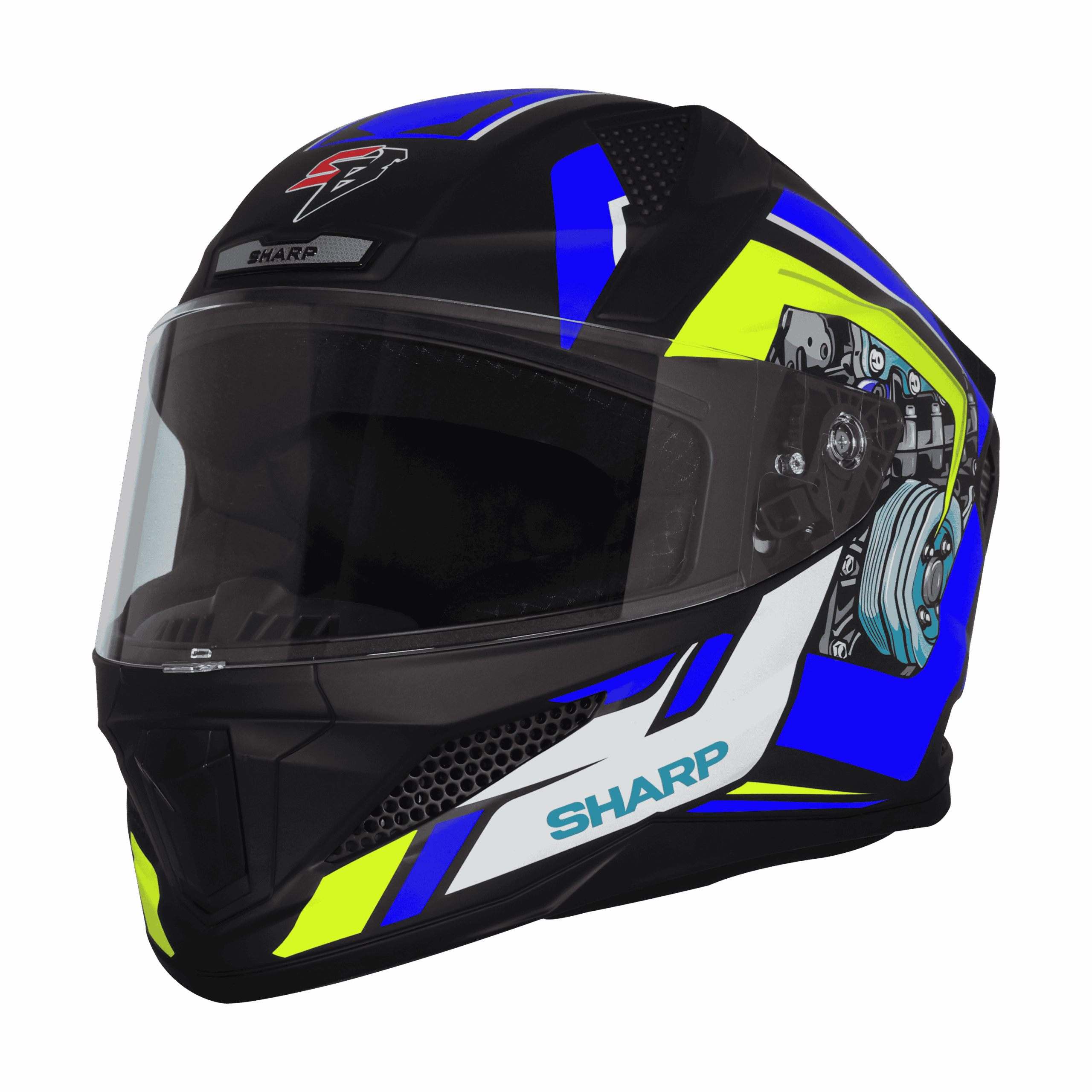 STEELBRID SBH 25 SHARP BLACK BLUE HELMET