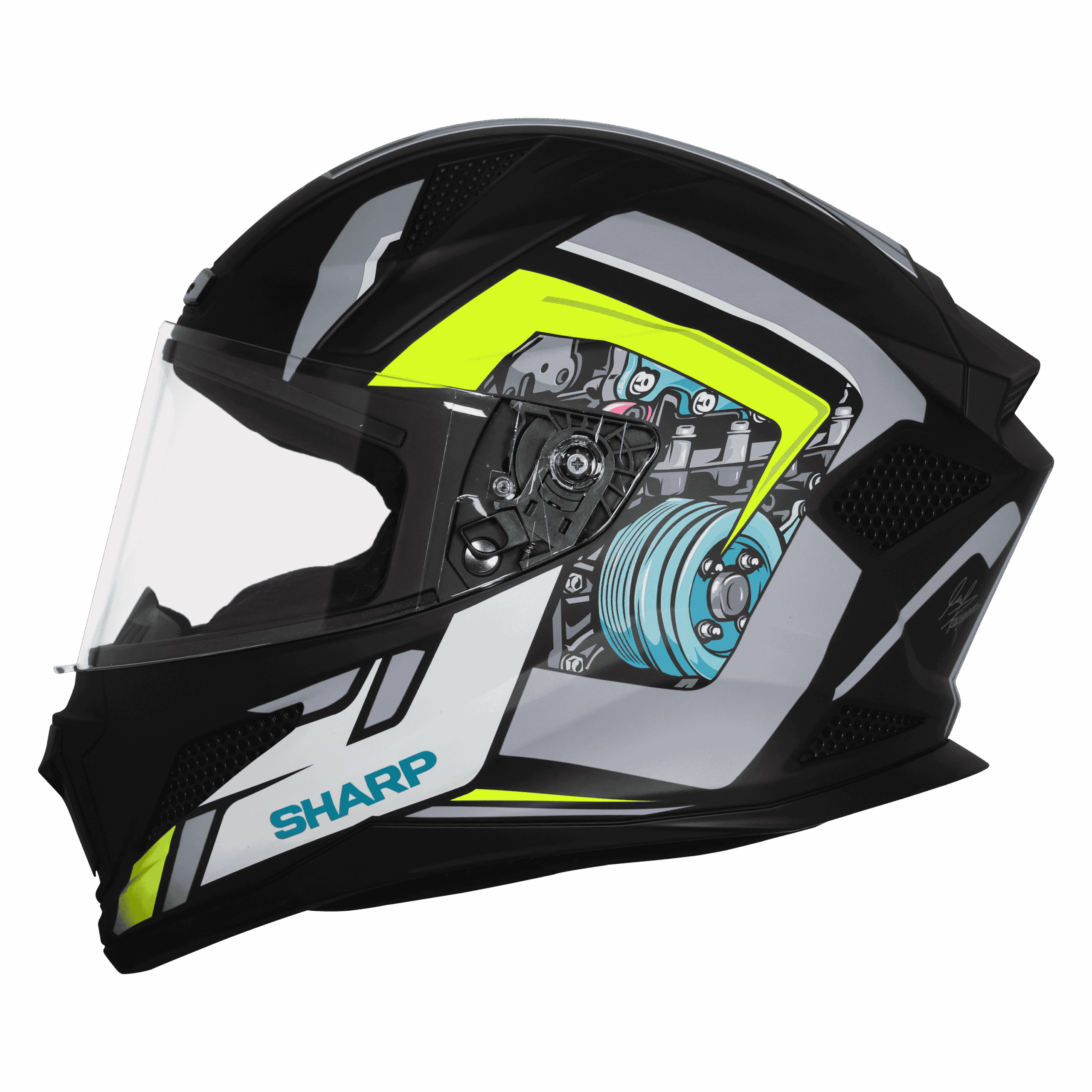 STEELBRID SBH 25 SHARP BLACK GERY HELMET - Image 6