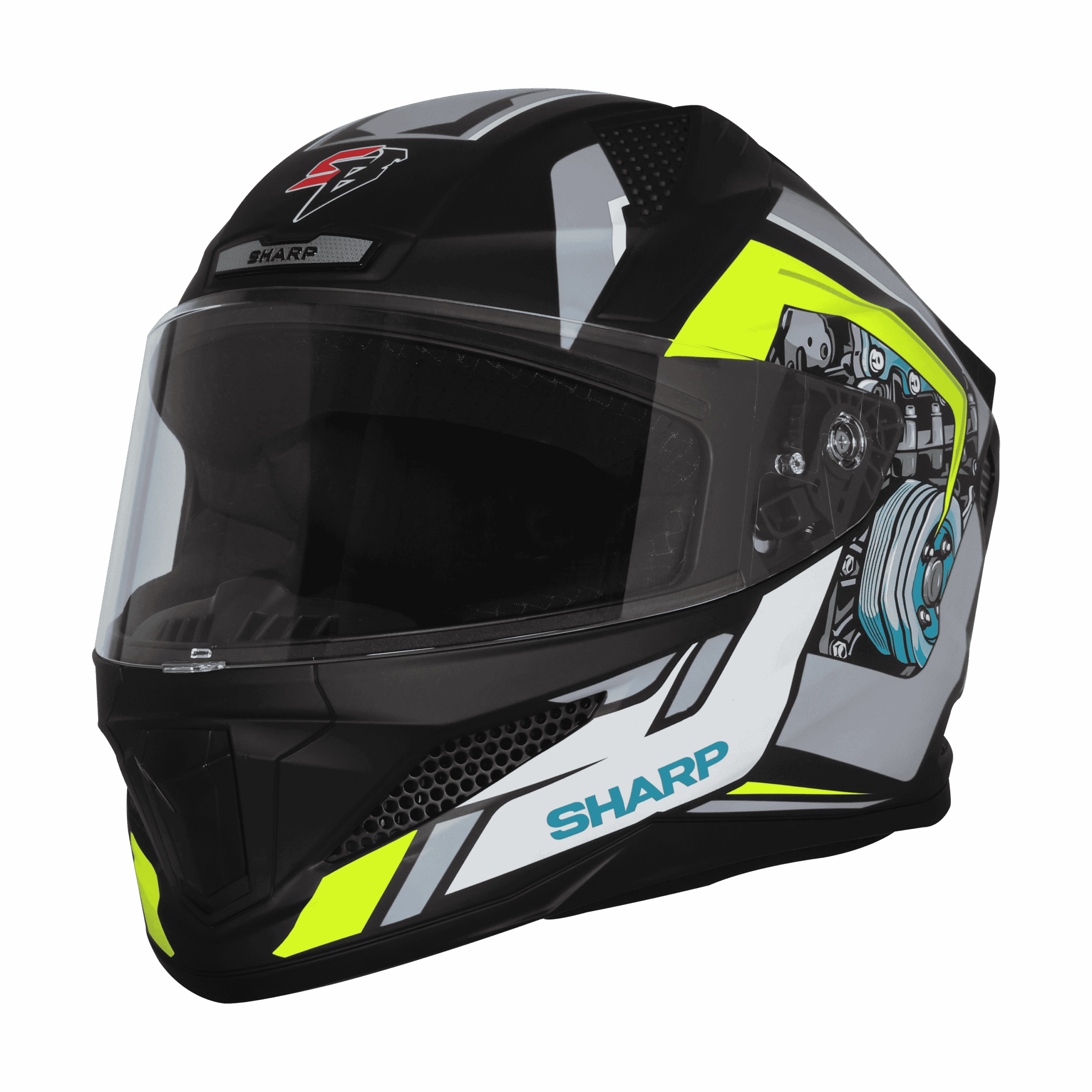STEELBRID SBH 25 SHARP BLACK GERY HELMET