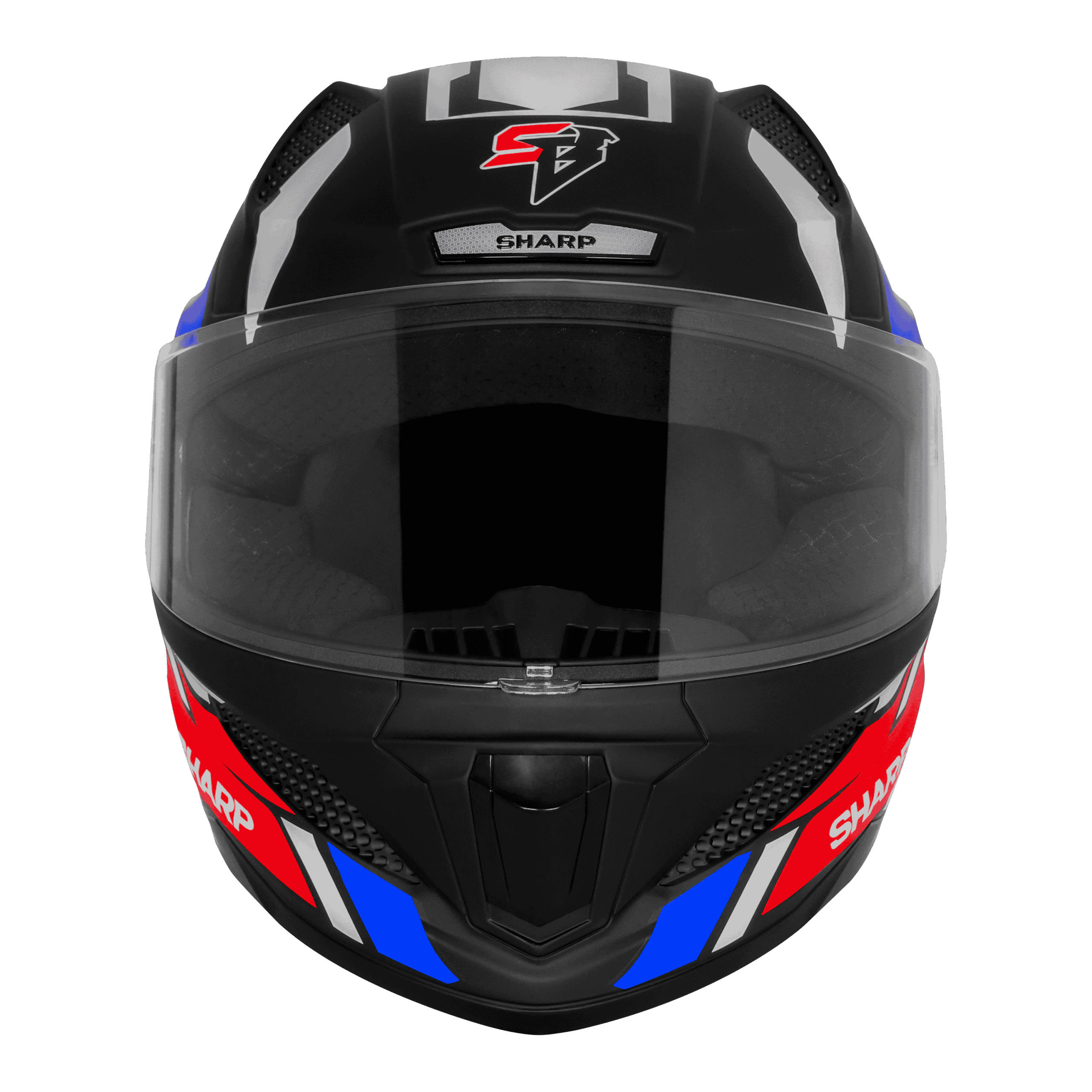 STEELBIRD SBH 25 SHARP BLACK WHITE BLUE HELMET - Image 4