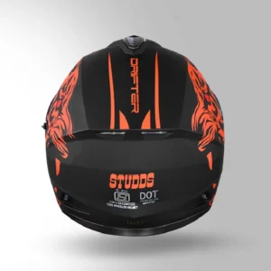 DRIFTER LEOPARD ORANGE MATT BLACK HELMET - Image 4