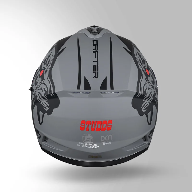 DRIFTER LEOPARD MATT GERY HELMET - Image 3
