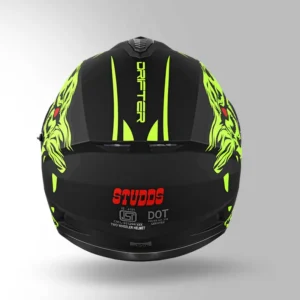 DRIFTER LEOPARD NEON MATT BLACK HELMET - Image 4
