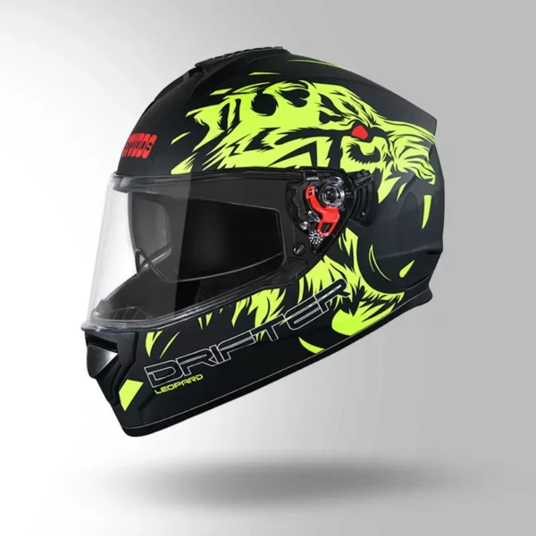 DRIFTER LEOPARD NEON MATT BLACK HELMET