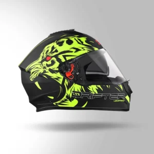 DRIFTER LEOPARD NEON MATT BLACK HELMET - Image 3