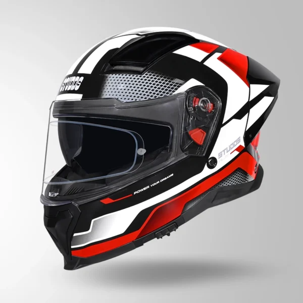 HELIOS D1 ASPHLAT BLACK RED HELMET