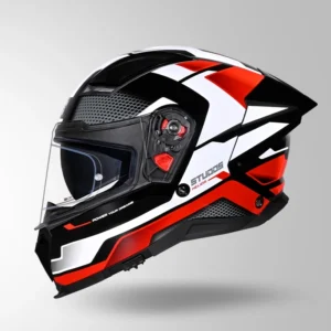 HELIOS D1 ASPHLAT BLACK RED HELMET - Image 3