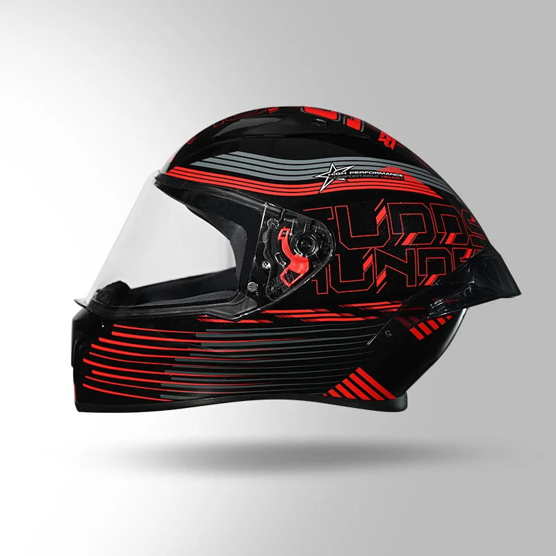 Thunder D11 Black Red Helmet - Image 3